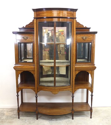 Lot 2507 - A Sheraton Revival inlaid mahogany china...