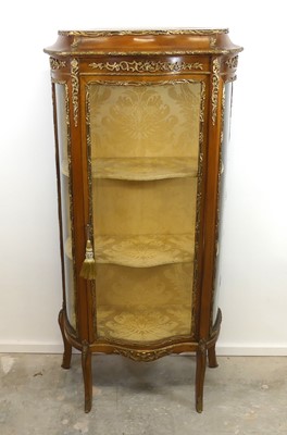 Lot 2501 - A French walnut and gilt metal mounted vitrine,...