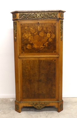 Lot 2510 - A French walnut and figured walnut secretaire...