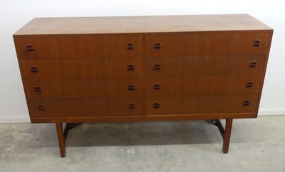 Lot 374 - A 1960s Danish teak compact sideboard, fitted...