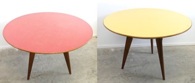 Lot 398 - A pair of 1960s walnut circular and formica...