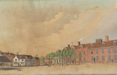 Lot 2406 - 19th century naive school - View of the Market...
