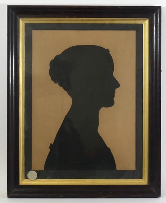 Lot 2386 - An early Victorian profile portrait silhouette,...