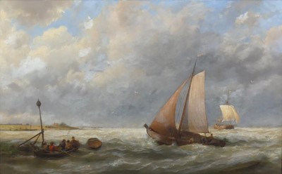 Lot 2453 - Barend Hendrik Koekkoek (1849-1909) - Barges...