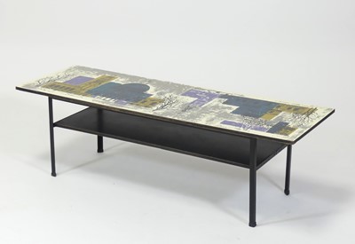 Lot 392 - A formica topped 'London Skyline' rectangular...
