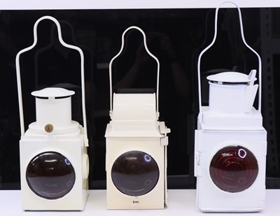 Lot 99 - 3 various BR and BR (Sc) railway tail lamps,...