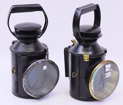 Lot 96 - British Railway 1950s hand lamp group, one...