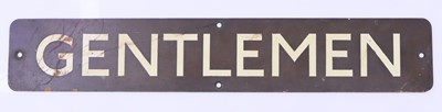 Lot 86 - Original Bronze "Gentleman" Toilet sign, white...
