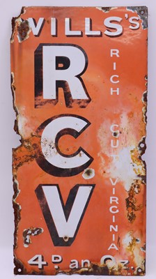 Lot 79 - Wills RCV Rich Cut Virginia Cigarettes Enamel...