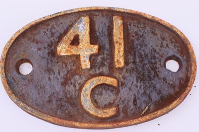 Lot 69 - Original Cast Iron 41c Shedplate, Sheffield...