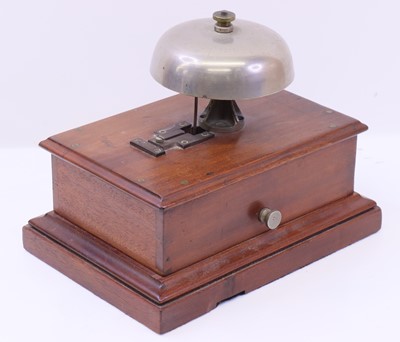 Lot 111 - GWR original mahogany cased block bell, with...