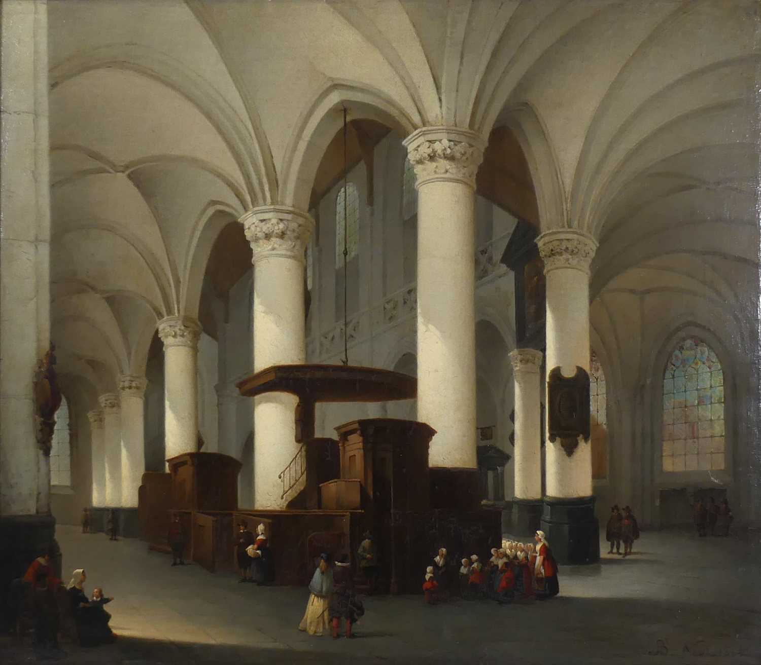 Lot 2412 - Bernard Neyt (1825-1880) - Eglise Protestante...