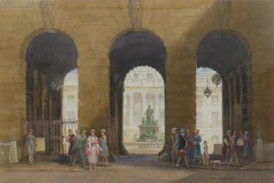 Lot 2396 - Nathaniel Sparks (1880-1956) - Figures outside...