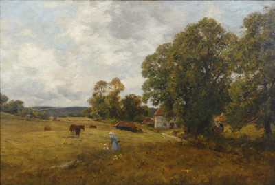 Lot 2444 - James Aumonier (1832-1911) - Flower-pickers in...
