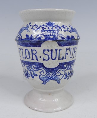 Lot 2027 - An 18th century Dutch Delft wet drug jar,...