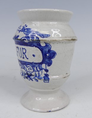Lot 2027 - An 18th century Dutch Delft wet drug jar,...