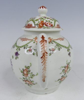 Lot 2028 - A Lowestoft porcelain teapot and cover, circa...