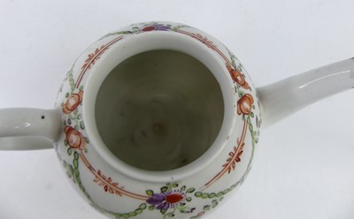 Lot 2028 - A Lowestoft porcelain teapot and cover, circa...
