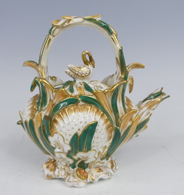 Lot 2036 - A Coalport porcelain Rococo Revival teapot,...