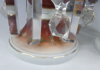 Lot 2055 - A pair of late Victorian opaque white glass...