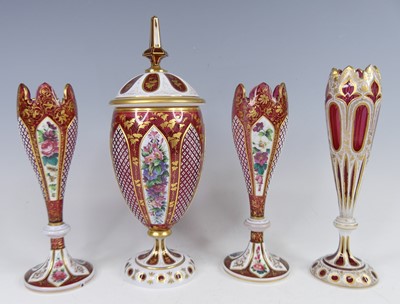 Lot 2054 - A late 19th century Bohemian glass three-piece...