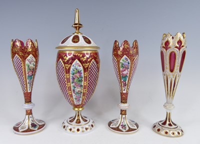 Lot 2054 - A late 19th century Bohemian glass three-piece...