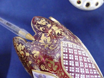 Lot 2054 - A late 19th century Bohemian glass three-piece...