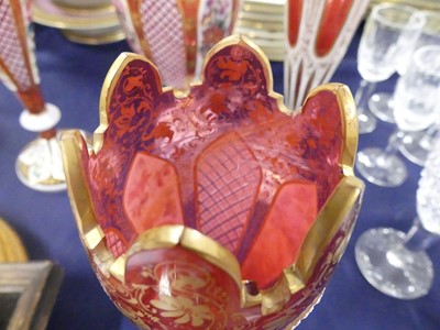 Lot 2054 - A late 19th century Bohemian glass three-piece...