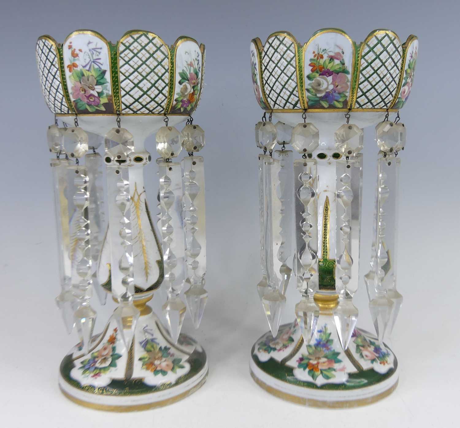 Lot 2057 - A pair of late 19th century Bohemian green...