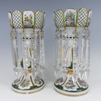 Lot 2057 - A pair of late 19th century Bohemian green...
