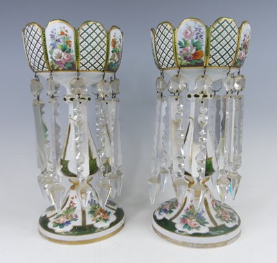 Lot 2057 - A pair of late 19th century Bohemian green...