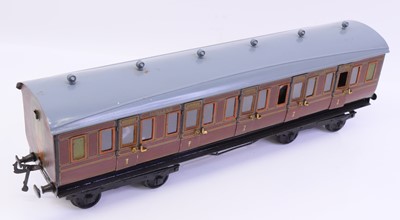 Lot 289 - Bassett-Lowke Gauge 1 bogie coach LMS all/1st...