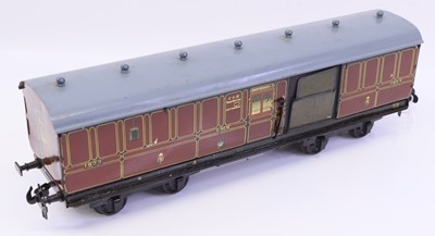 Lot 287 - Bassett Lowke Gauge 1 LMS TPO coach, in maroon,...