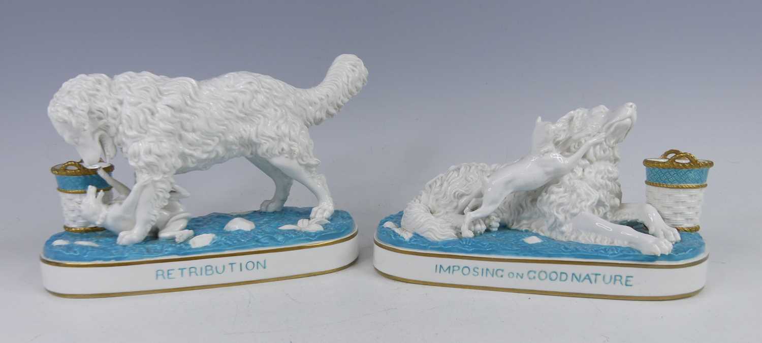 Lot 2042 - A pair of Robinson & Leadbetter porcelain dog...
