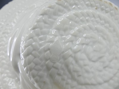 Lot 2037 - A Victorian porcelain basket dish, probably...