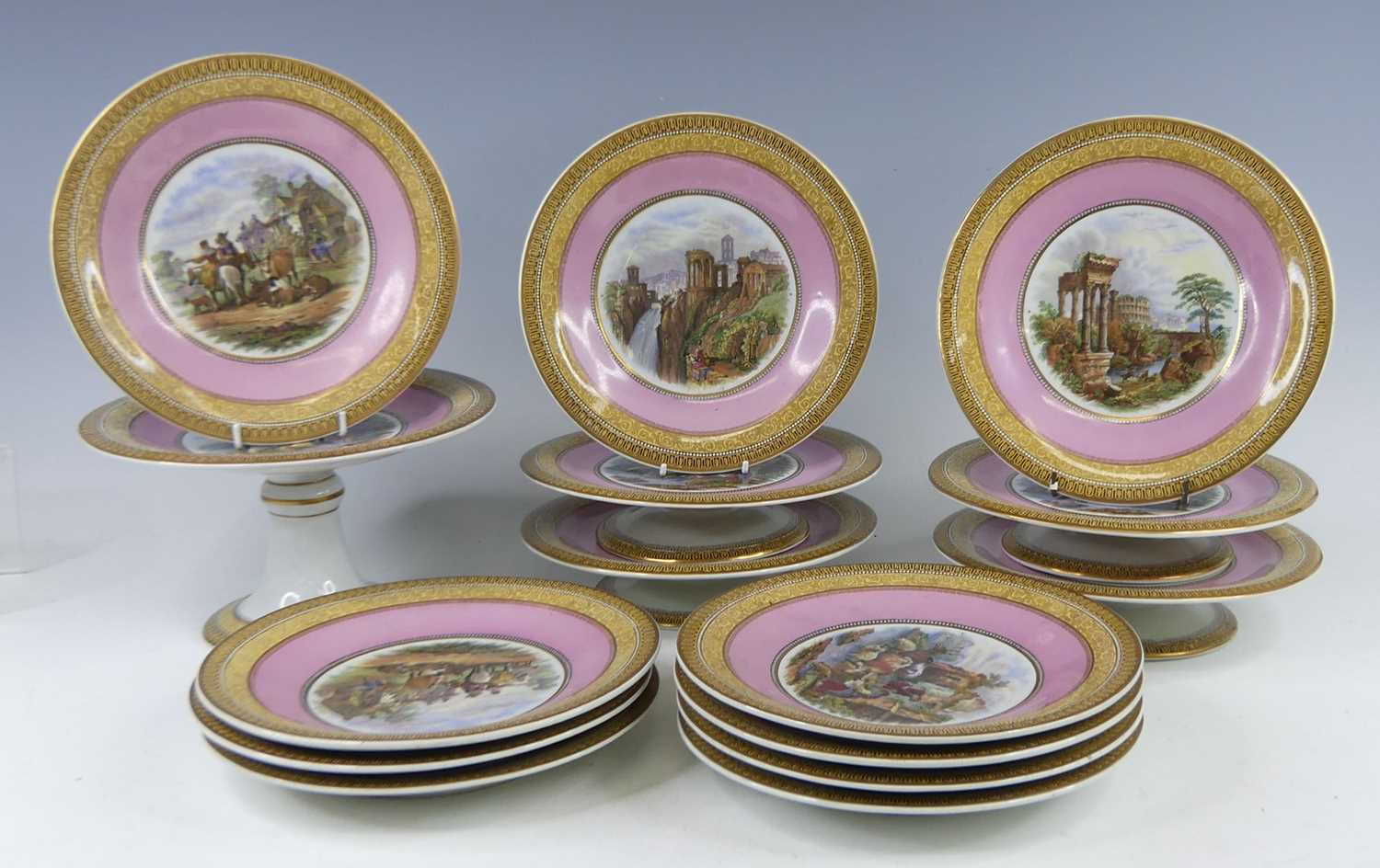 Lot 2038 - A Victorian Prattware dessert service,...