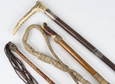 Lot 840 - A George VI riding crop, having a plaited...
