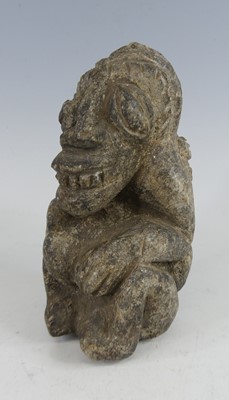 Lot 2343 - An Olmec pre-Columbian stone carving of a...