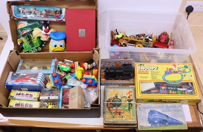 Lot 268 - 3 trays of mixed vintage and modern toys and...