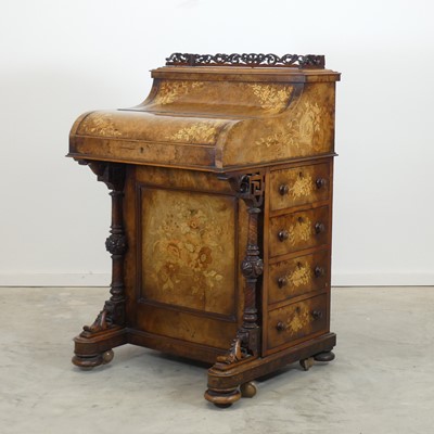Lot 2517 - A Victorian burr walnut and marquetry inlaid...