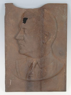 Lot 618 - A cast iron portrait plaque depicting Adolf...