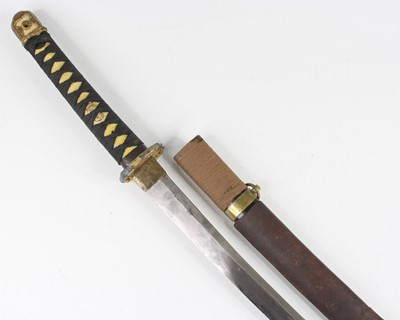 Lot 685 - A Japanese Shinshinto katana, the 68cm curved...