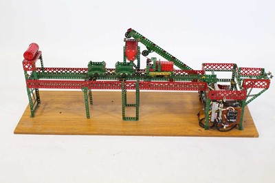 Lot 1846 - Meccano made up model of a coal loader, with...