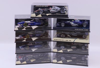 Lot 1884 - Minichamps 1:43 scale group of 9 Formula 1...
