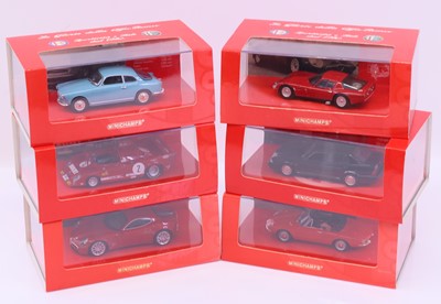 Lot 1887 - Minichamps 1:43 scale, a group of six Alfa...