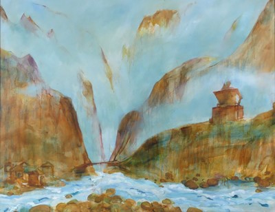 Lot 290 - Robert Innes (b.1964) - Shey Gumba, oil on...