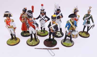 Lot 1641 - 9 various loose 90mm scale white metal Stadden...