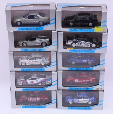 Lot 1923 - Minichamps 1:43 scale group of ten modern...