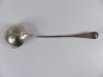 Lot 2098 - A George III silver soup ladle in the Old...
