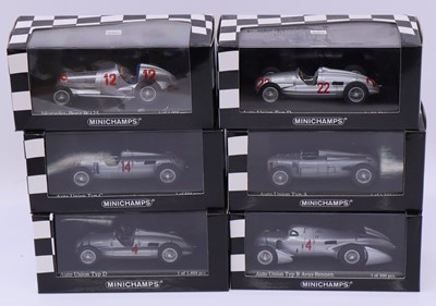 Lot 1935 - Minichamps 1:43 scale group of five modern...